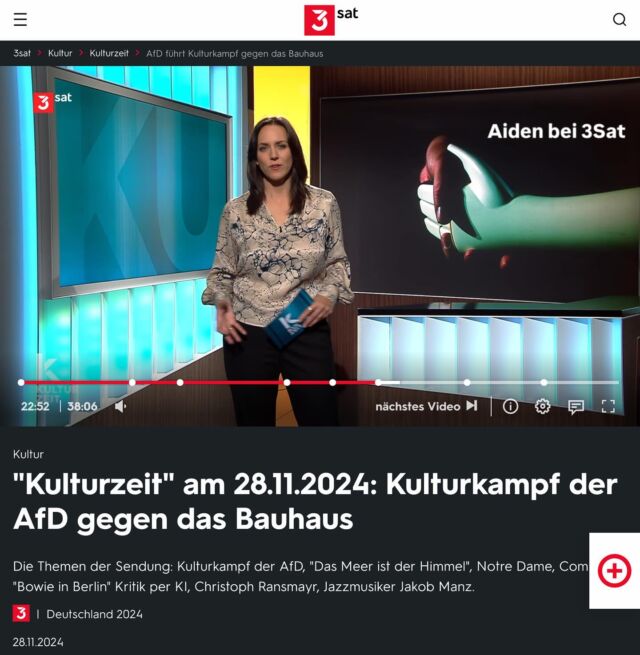 Das Projekt Aiden in der Kulturzeit vom 28.11.2024 ab min. 22:46! Noch bis nächsten Freitag in der Mediathek. Link in Story. #kunstinstuttgart #kikunstausstellung #kikunst #aiart #aiartcommunity #kunstkritik #kunst #kunstgeschichte #kultur #kulturzeit #aiden #ai #chatgpt #stuttgart #kulturregionstuttgart @herr_clair #youtransfer #kulturpolitik